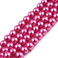 78 cm. pink glasperlestreng med perlemor. 4 mm